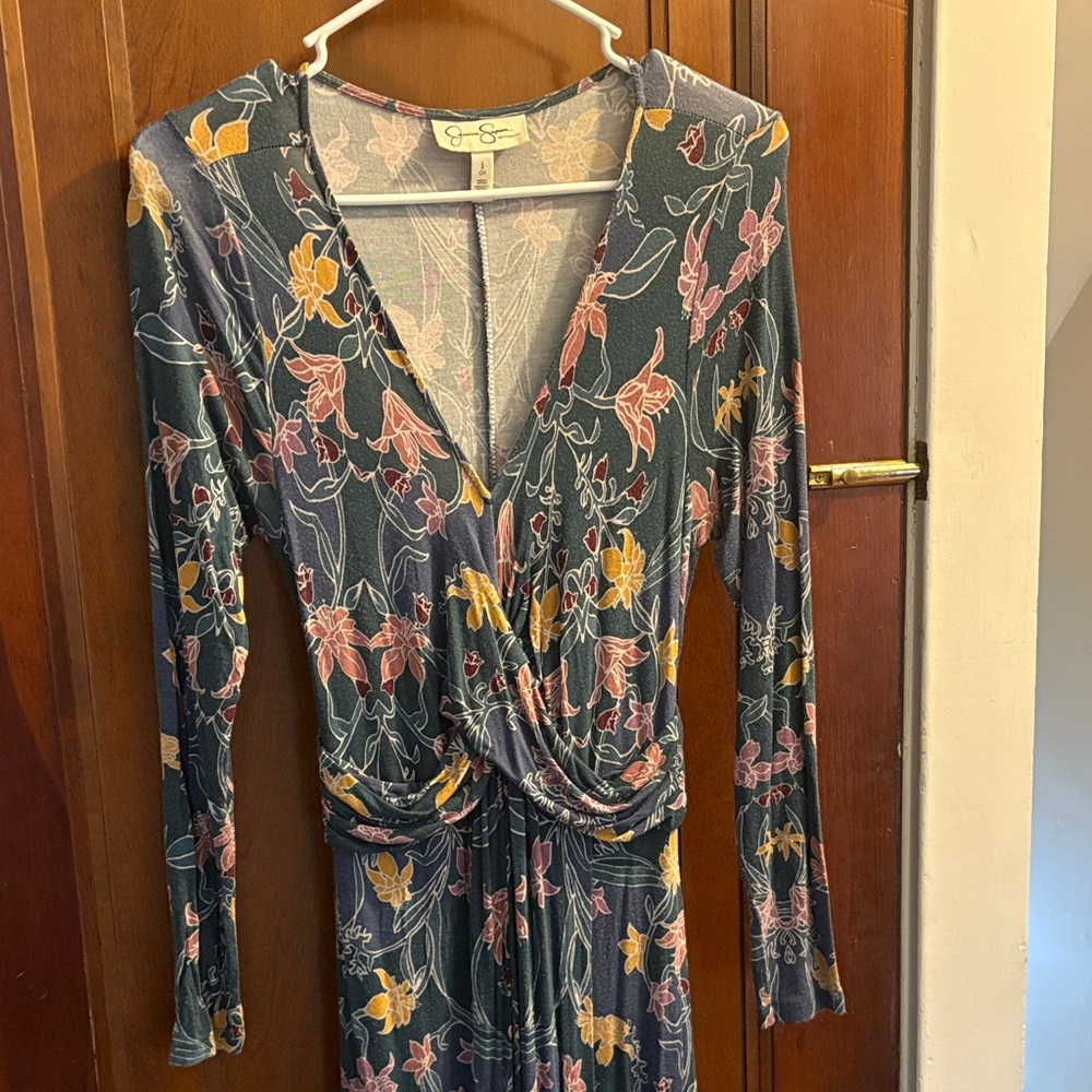 Jessica Simpson Maternity Green Floral Long Sleeve Maxi Dress